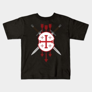 Georgian flag with swords. Kids T-Shirt